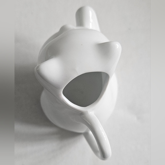 Mini Cat Shape Creamer White Glazed Porcelain Kitty Creamer - Picture 13 of 13
